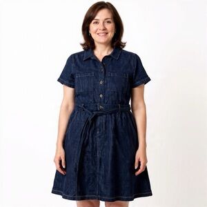 J.Crew Denim Mini Dress Blue Short Sleeve Sz 8 | Casual Chic Summer Style